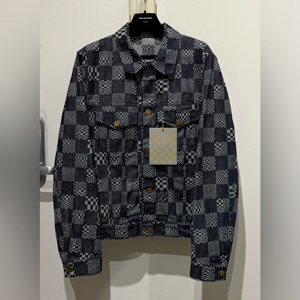 Louis Vuitton Virgil Abloh Distorted Damier Denim Jacket NEW